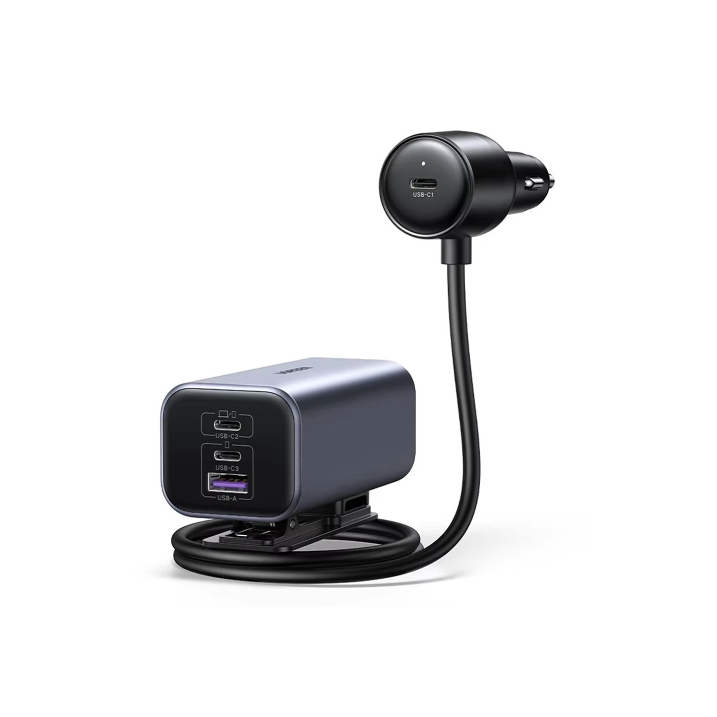 UGREEN 150W Biloplader 3 USB-C + 1 USB-A Hurtigopladning med Forlængerkabel