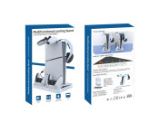 IPLAY för Sony PS5 Slim Digital / Disc Edition Kylställ Dual Controller Laddningsstation Headsethängare