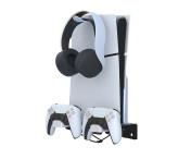 IPLAY För Sony PS5 Slim / Playstation 5 Väggfäste Lagringsställ Controller Laddstation Headsethållare