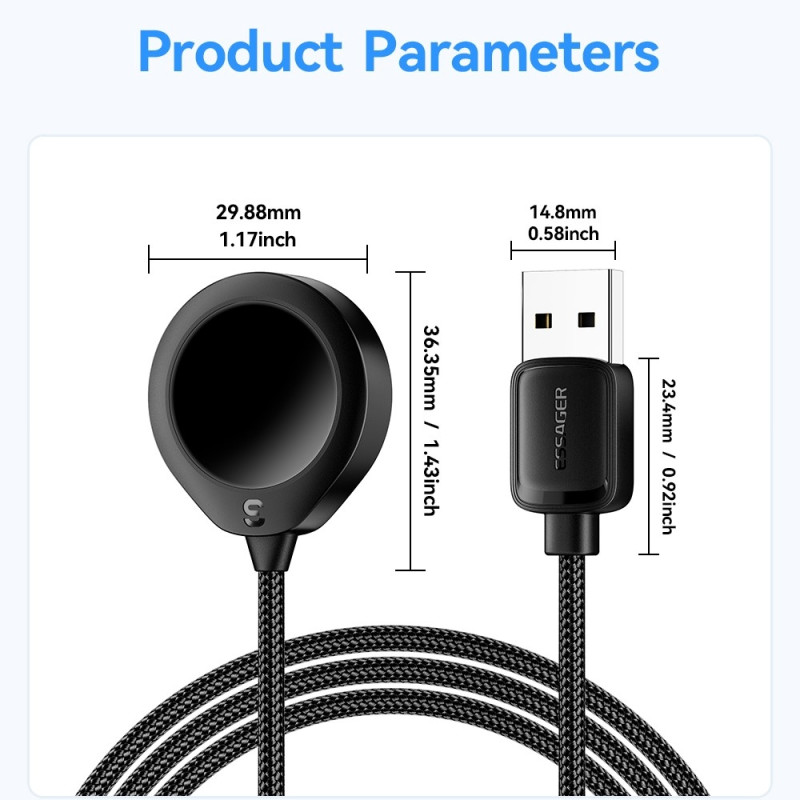 ESSAGER For A Watch USB Cable Magnetic ABS Waterdrop Shape Wireless Charger