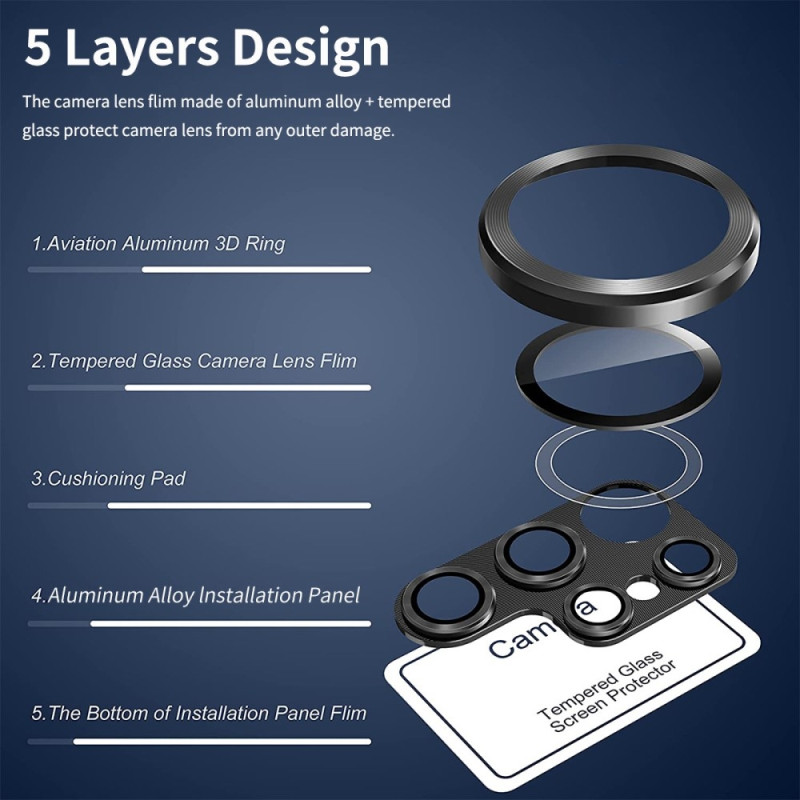 Til Samsung Galaxy S25+ Kameralinsebeskytter ENKAY Metalring Linsefilm