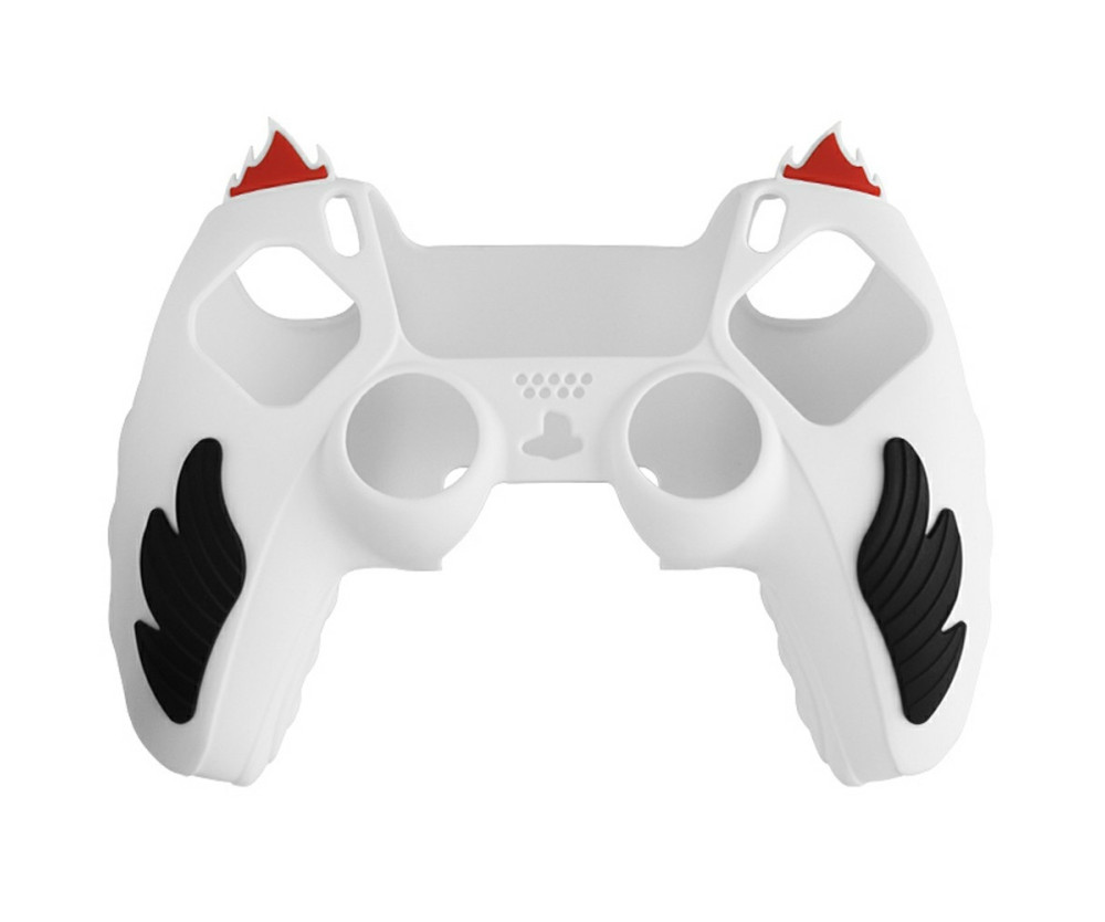 Playstation 5 / PS5 Silikon Skin Skal Fodral Anti-Slip Skydd Flame Design - Vit