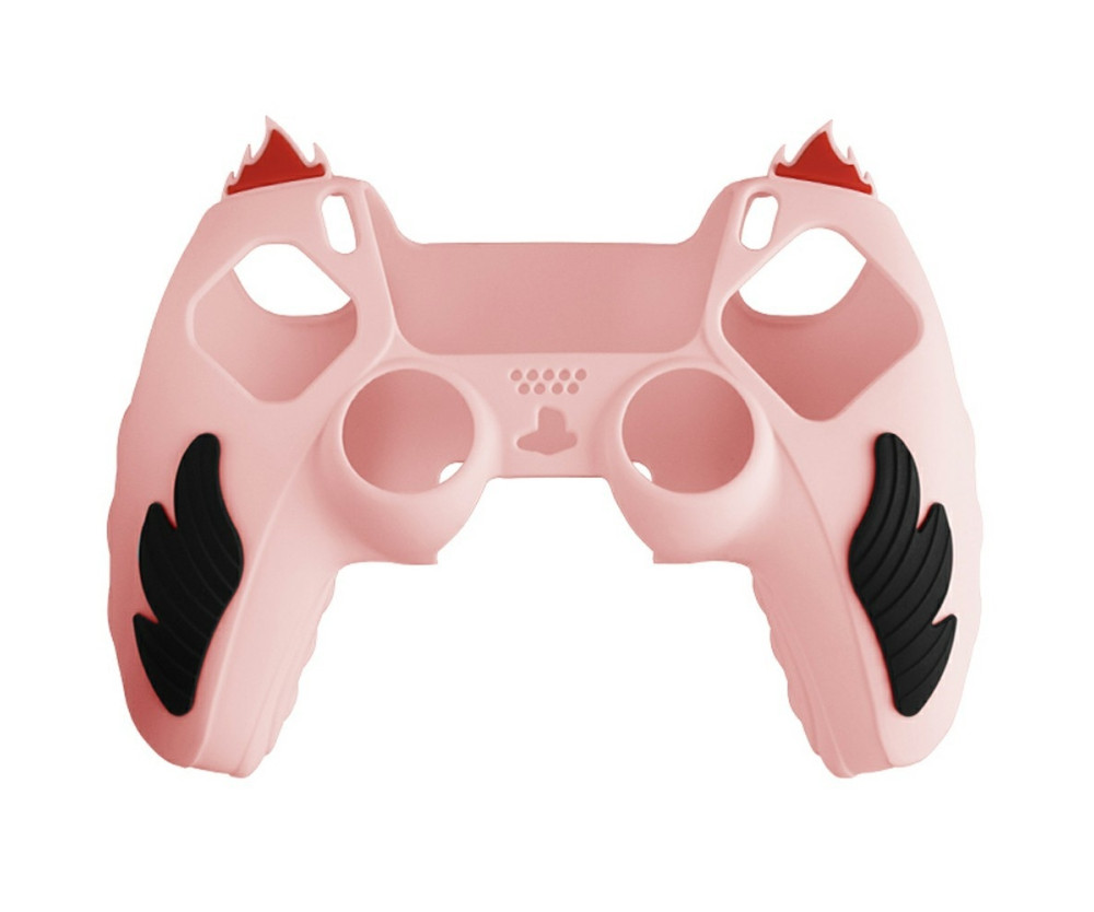 Playstation 5 / PS5 Silikon Skin Skal Fodral Anti-Slip Skydd Flame Design - Rosa