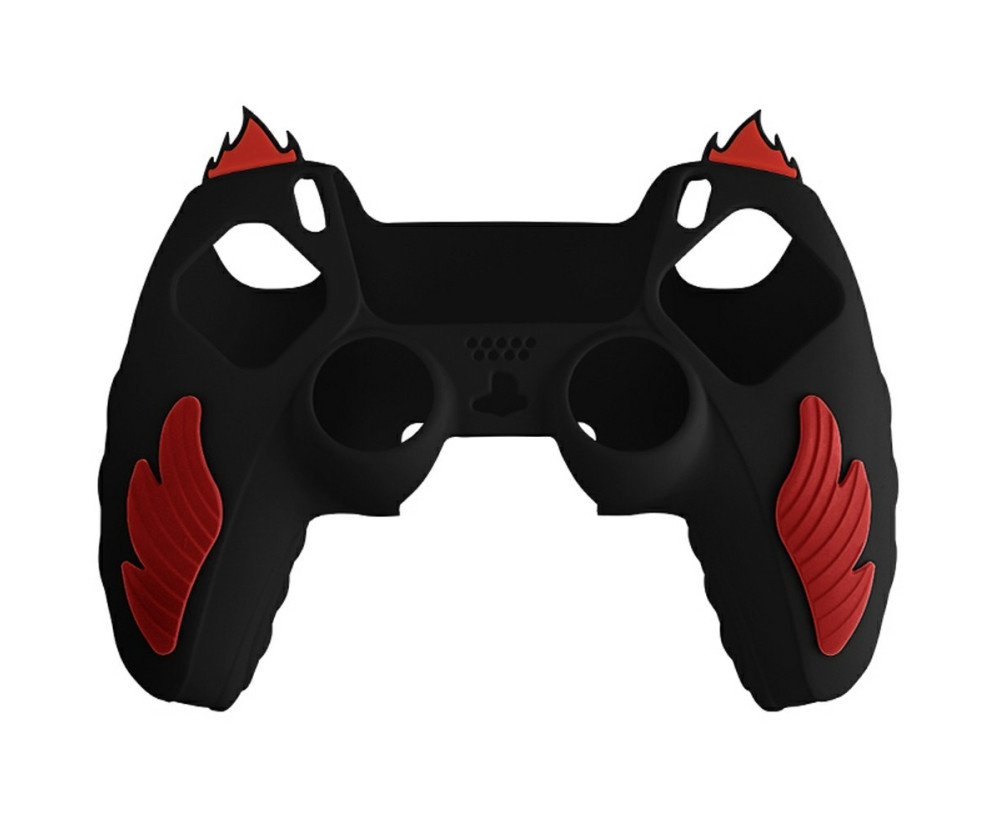 Playstation 5 / PS5 Silikon Skin Skal Fodral Anti-Slip Skydd Flame Design - Svart