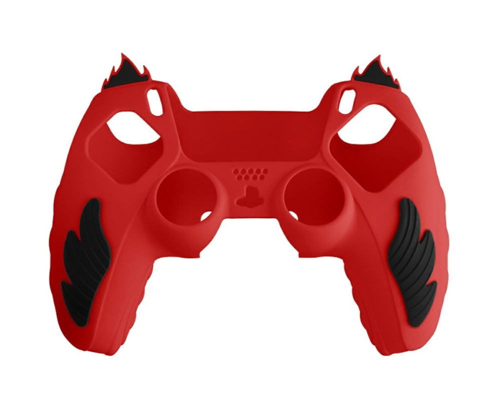 Playstation 5 / PS5 Silikon Skin Skal Fodral Anti-Slip Skydd Flame Design - Röd