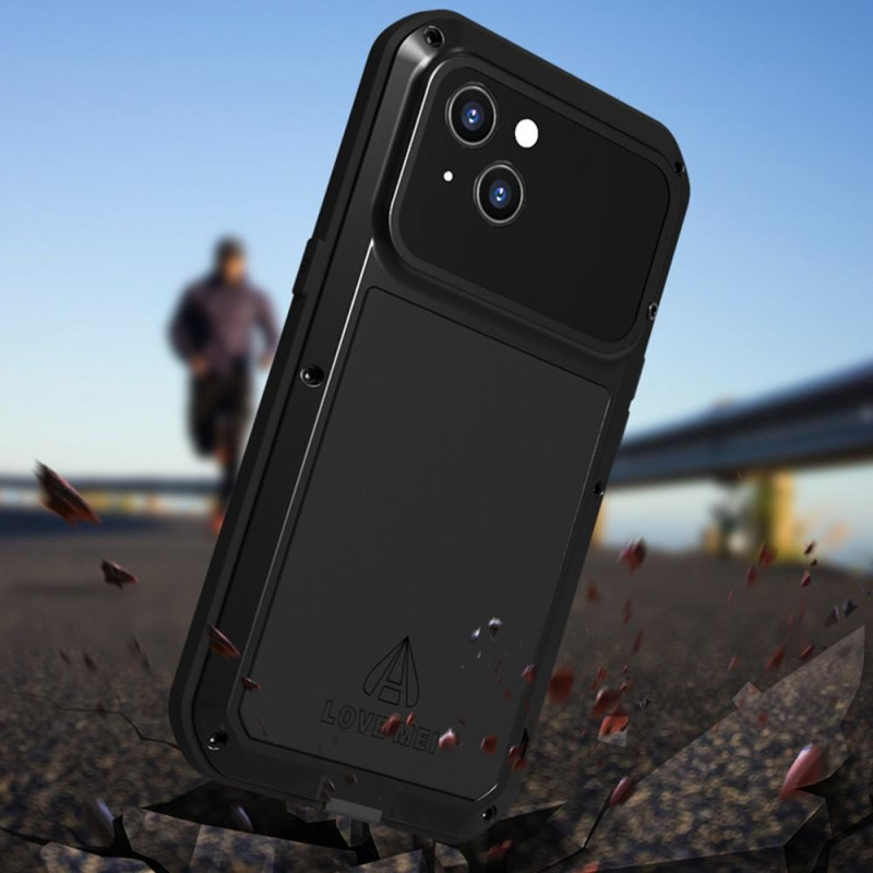 iPhone 13 LOVE MEI Kraftig stødsikker etui metal+silikone+hærdet glas