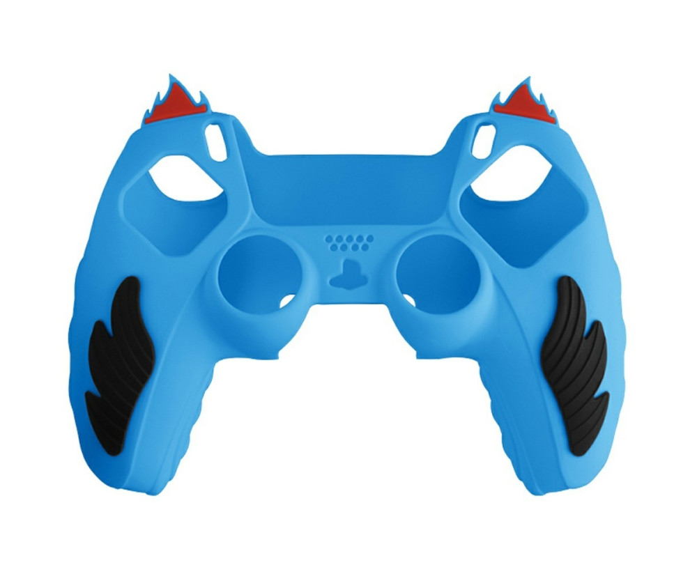 Playstation 5 / PS5 Silikon Skin Skal Fodral Anti-Slip Skydd Flame Design - Blå