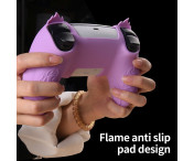 Playstation 5 / PS5 Silikon Skin Skal Fodral Anti-Slip Skydd Flame Design - Svart