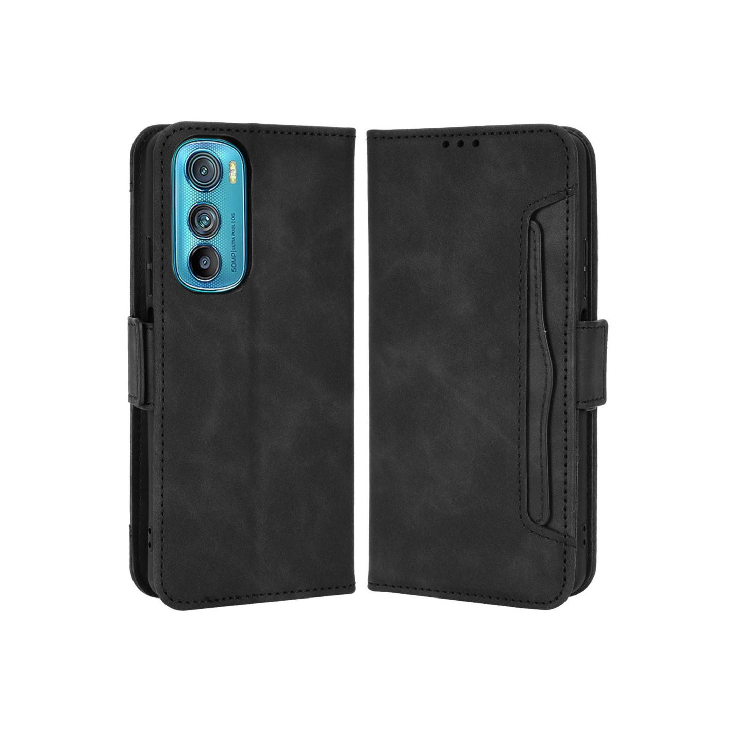 Wallet Stand Phone Case for Motorola Edge 30 5G - Black