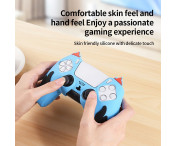 Playstation 5 / PS5 Silikon Skin Skal Fodral Anti-Slip Skydd Flame Design - Vit