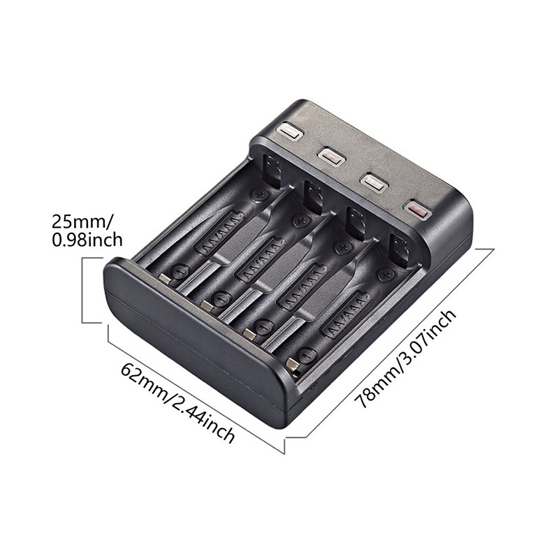 Intelligent smart batterilader 4 spor for NI-MH/NI-CD AA AAA-batterier