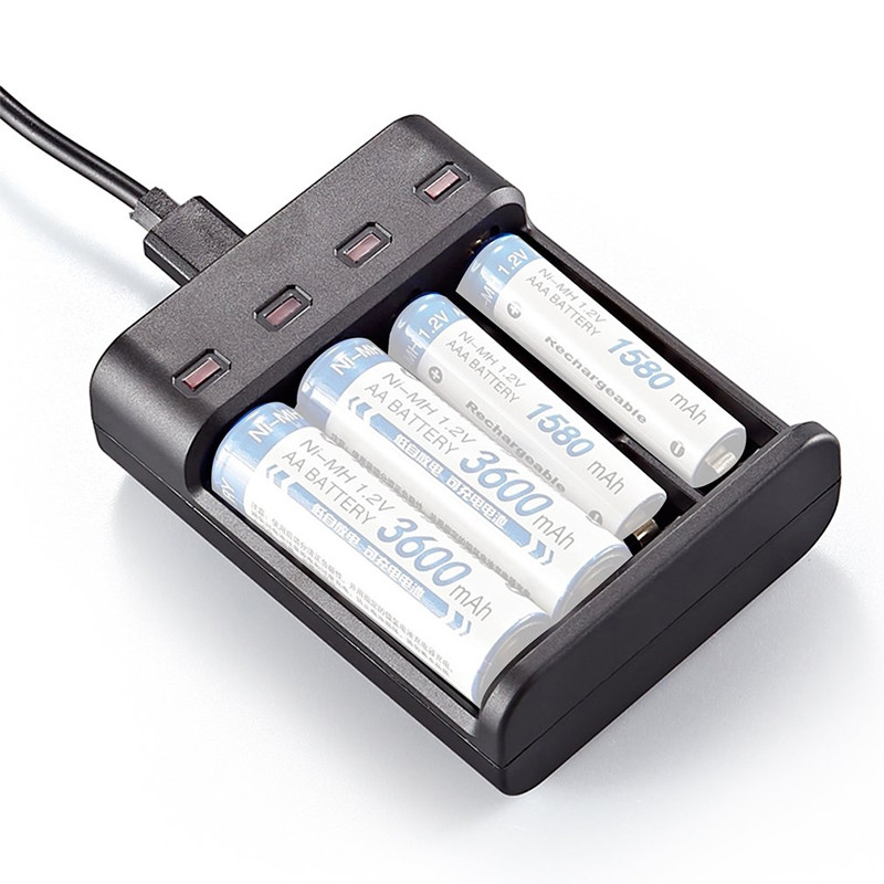 Intelligent smart battery charger 4 slots for NI-MH/NI-CD AA AAA batteries