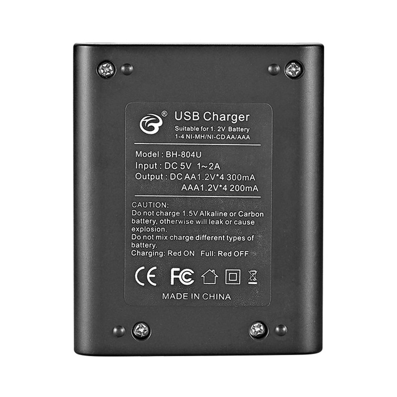 Intelligent smart batterilader 4 spor for NI-MH/NI-CD AA AAA-batterier