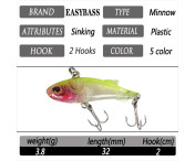 5 st Fiskedrag naturtrogen simning Sjunkande Minnow bete sötvatten saltvatten