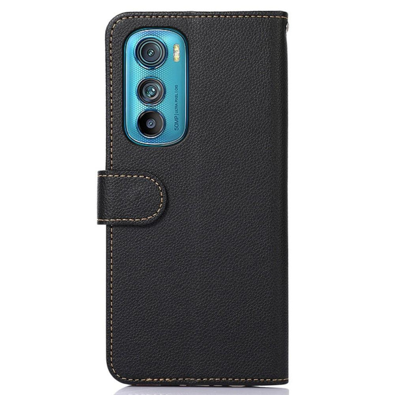 KHAZNEH Motorola Edge 30 5G Lommebok - deksel - Svart/Rød