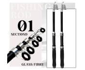 2 Fiskespön + tillbehör fiskespö 1,8 m teleskopiskt spö fiskeredskap med rulle