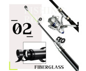 2 Fiskespön + tillbehör fiskespö 1,8 m teleskopiskt spö fiskeredskap med rulle