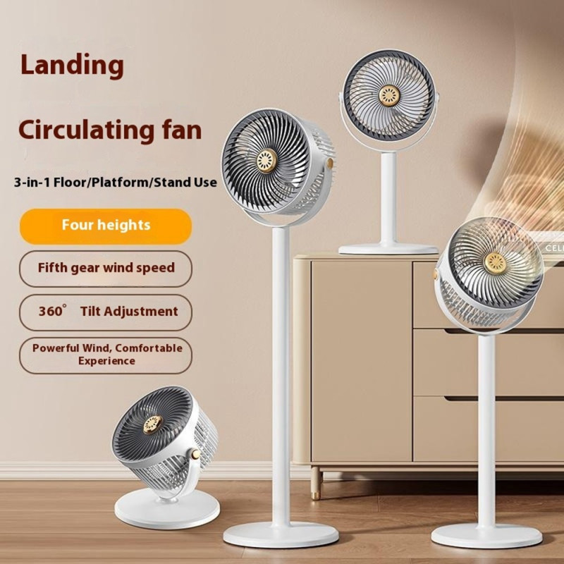 Retractable Fan USB Desk Floor Adjustable Height 5 Speeds Large Airflow