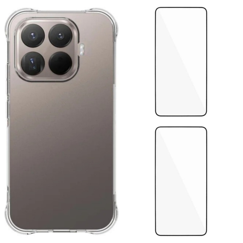 WANLONFENG Til Xiaomi 17T Mobildeksel +  to skjermbeskyttere i herdet glass