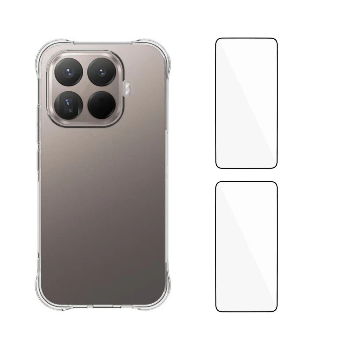 WANLONFENG For Xiaomi 17T Phone Case + two tempered glass screen protectors