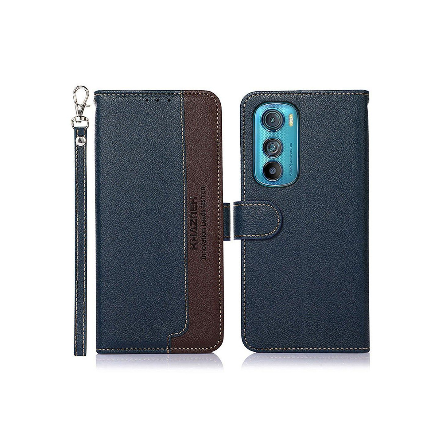 KHAZNEH Telefoncover til Motorola Edge 30 5G - Blå/Brun
