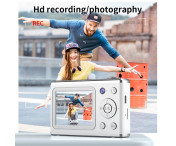 2,4" Skärm Dual Lens Videoinspelning CCD Digitalkamera med 32GB kort + Läsare - Rosa