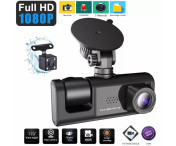 Bilkamera 3 objektiv vidvinkel 1080P HD bil DVR Dash Cam parkeringsmonitor