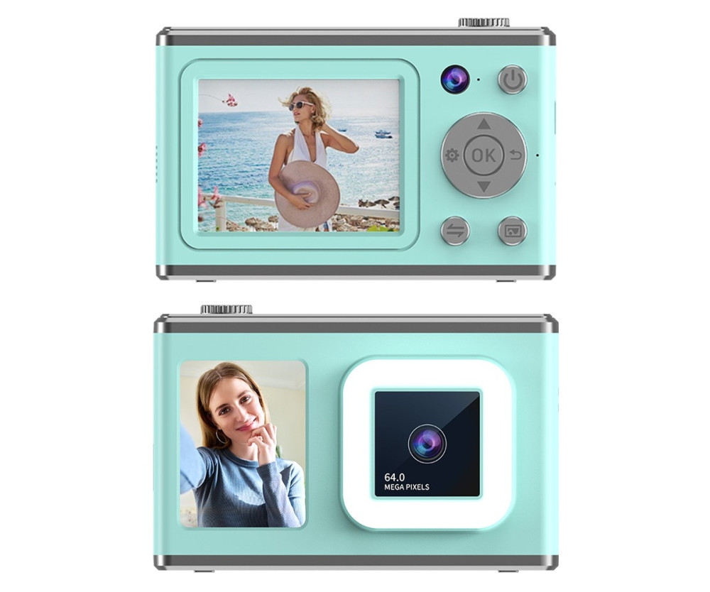 2,4" Skärm Dual Lens Videoinspelning CCD Digitalkamera med 32GB kort + Läsare