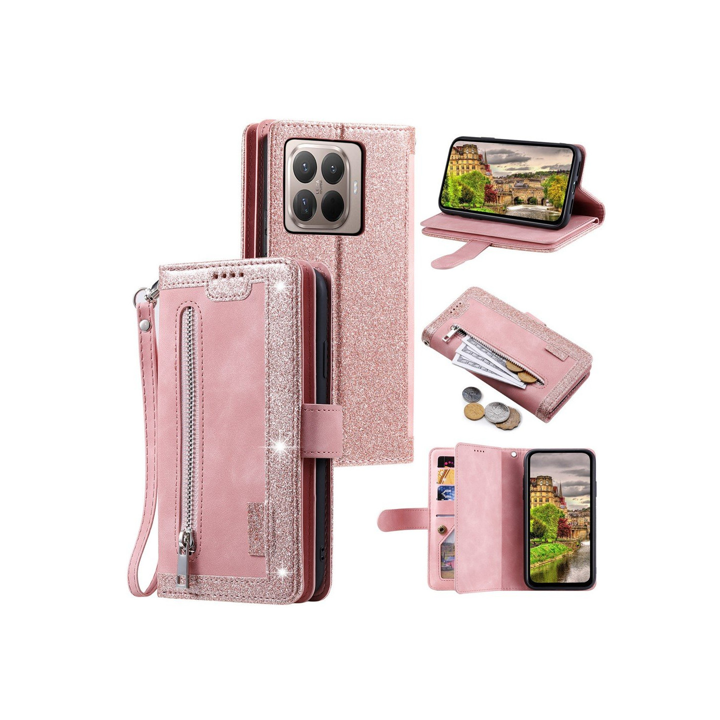 For Xiaomi 17T Pro Phone Wallet Case Zipper Wallet