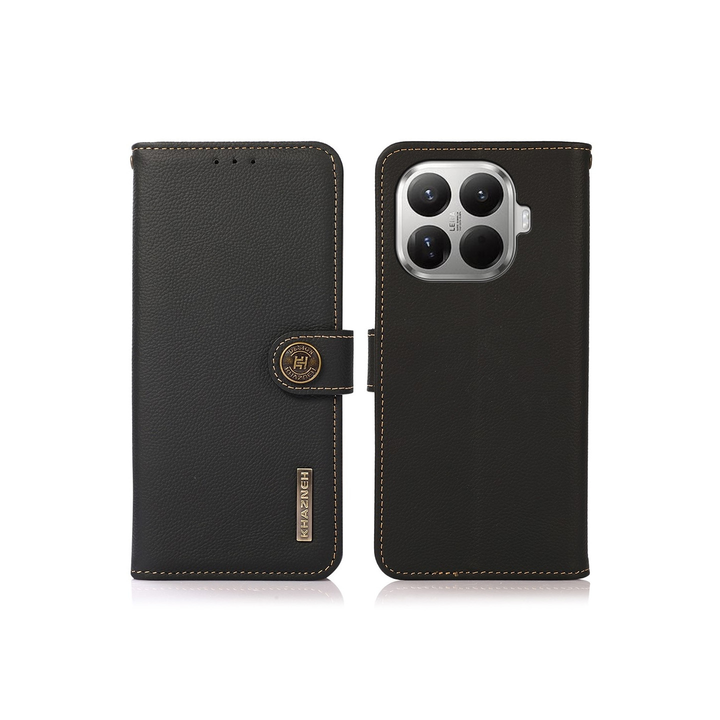 KHAZNEH For Xiaomi 17T Pro Lommebokdeksel i Ekte Skinn