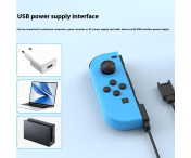 2 i 1 laddningskabel kompatibel med Nintendo Switch Joy-Con 2,5 m förlängd USB-laddarsladd
