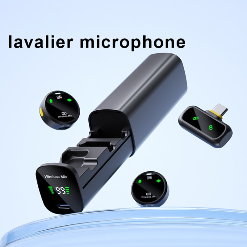 Trådløs mikrofon med støjreduktion og USB-C-tilslutning – 2 mikrofoner + 1 modtager