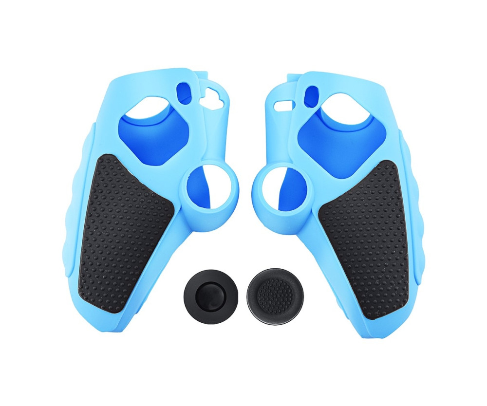Playstation 5 / PS5 Silikon Skin Skal Fodral Anti-Slip Skydd + Joystick Caps - Blå