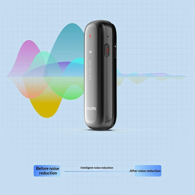 PHILIPS 64 GB digital stemmeopptaker med oversettelse og HD-støyreduksjon
