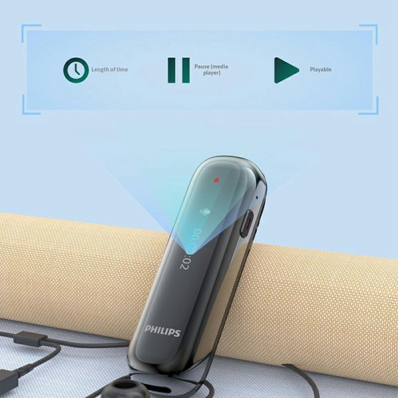 PHILIPS 64 Gt:n digitaalinen sanelukone käännöstoiminnolla ja HD-kohinanvaimennuksella