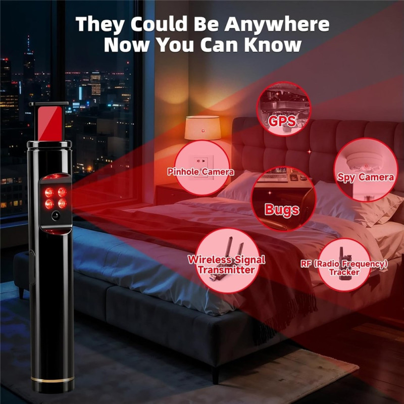 Hidden Camera Detector Bug Finder RF GPS Tracker Detector Signal Scanner Anti-Spy