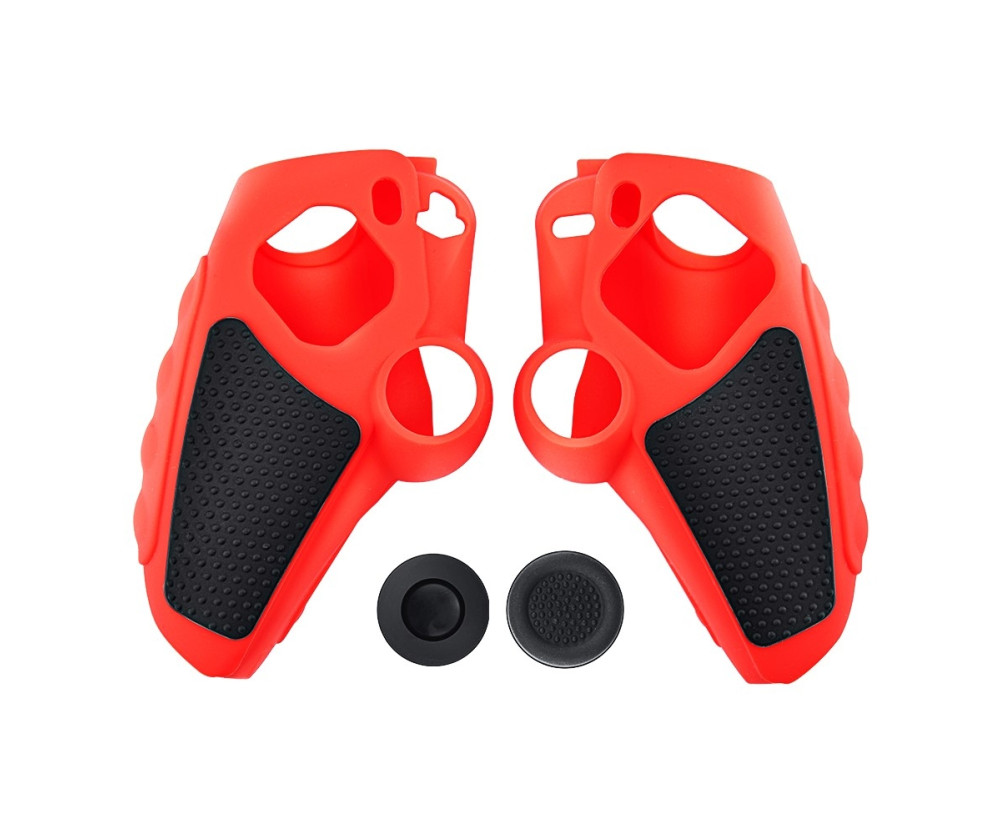 Playstation 5 / PS5 Silikon Skin Skal Fodral Anti-Slip Skydd + Joystick Caps - Röd