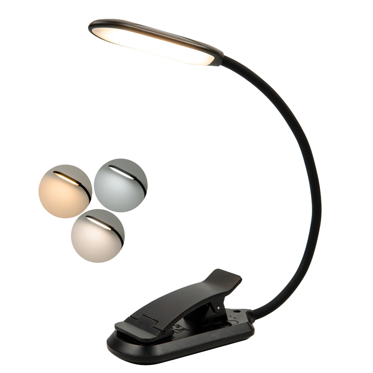 Lamp, reading lamp, clamp mount, LED lamp, 3 color modes, dimmable lighting