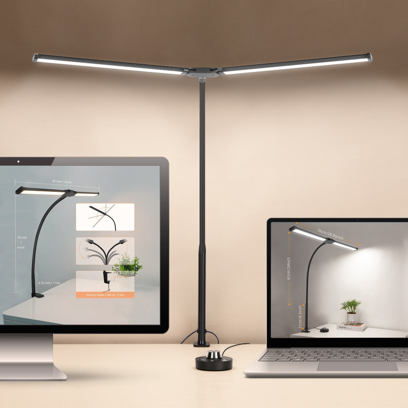 Dæmpbar LED-bordlampe med klemme og fjernbetjening