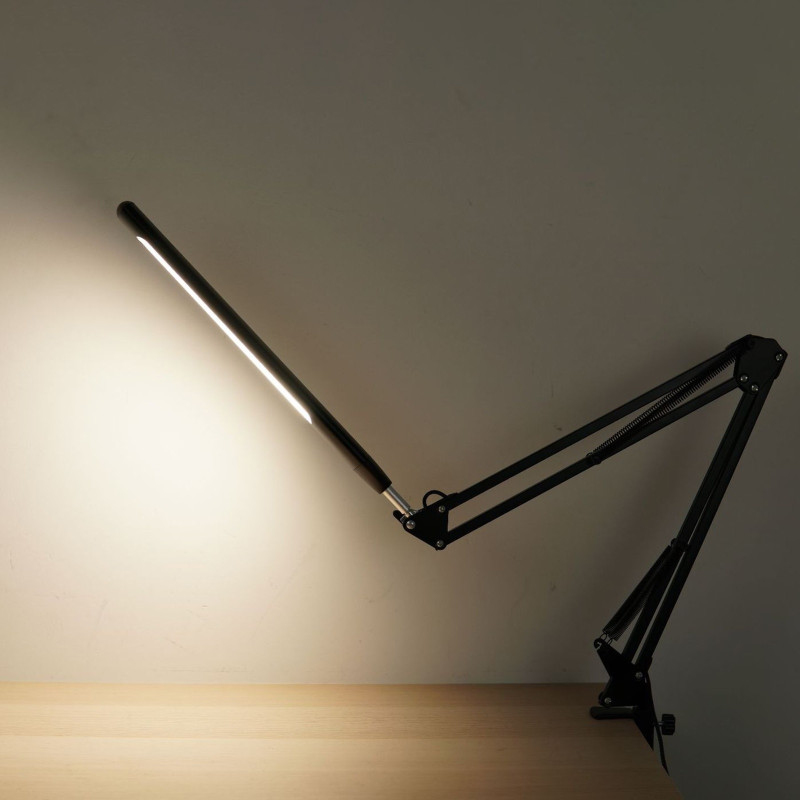 Dimbar LED-bordlampe med klemme – USB-drevet leselys
