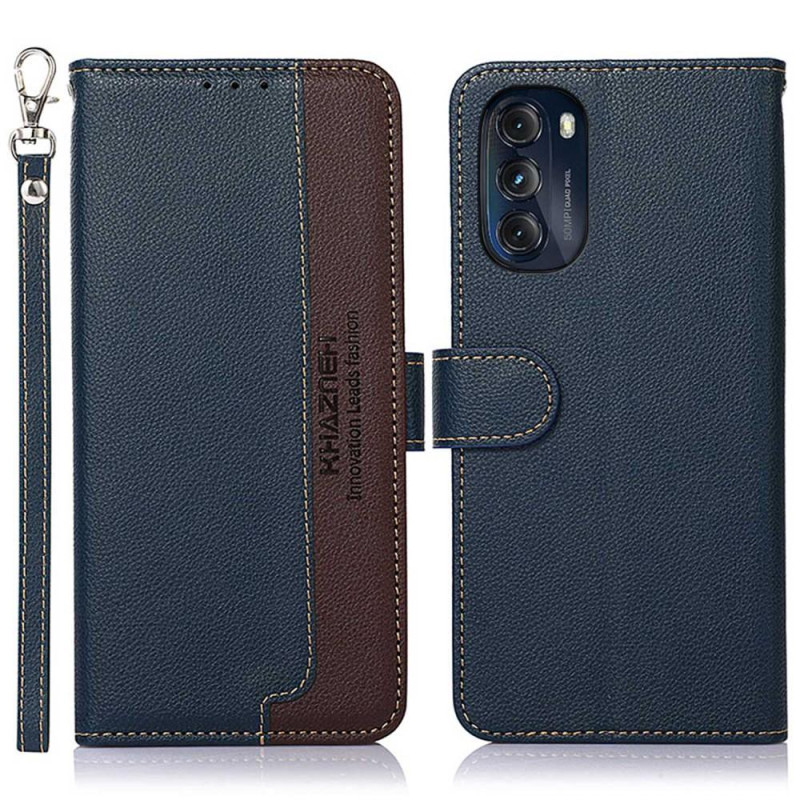 KHAZNEH Phone Cover for Motorola Moto G 5G 2022 - Blue/Brown