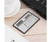 Ultratunn soldriven fickkalkylator Miniräknare 8 siffror Touch Calculator - Silver