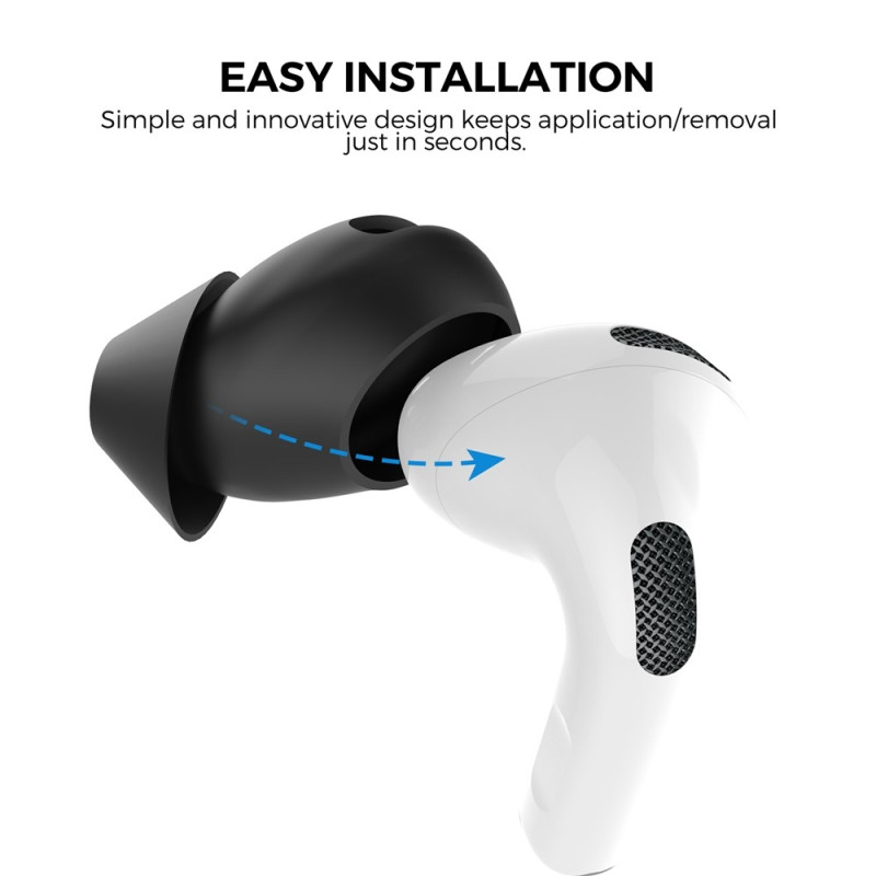 Anti-slip silicone ear tips for AirPods 4 – non-slip and noise-isolating.