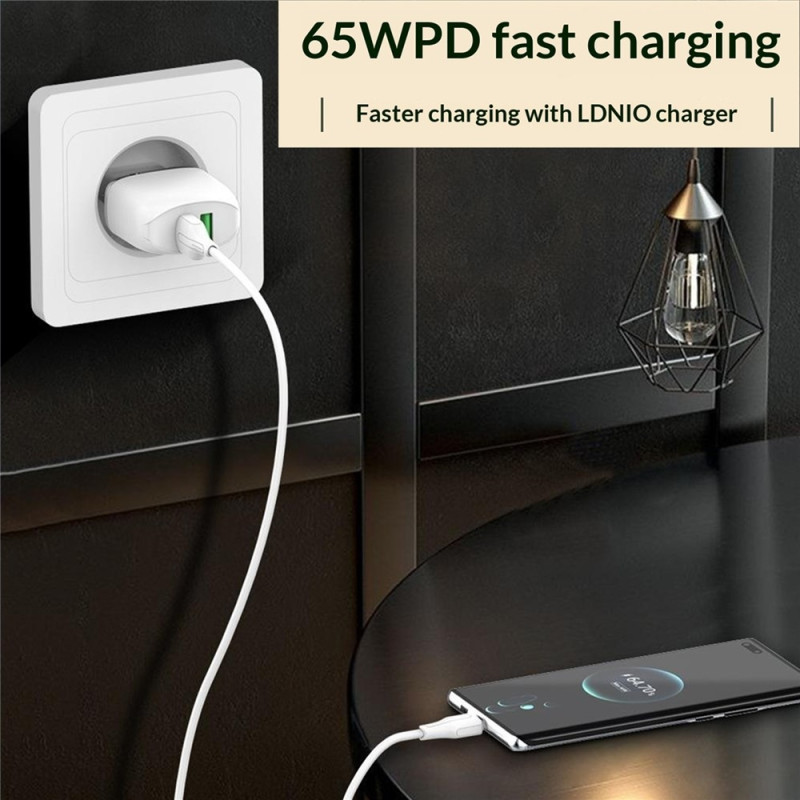 LDNIO 2 m USB-C- til iPhone 5–14-kabel – 30 W PD/QC-kabel for hurtiglading og dataoverføring