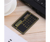 Ultratunn soldriven fickkalkylator Miniräknare 8 siffror Touch Calculator - Svart