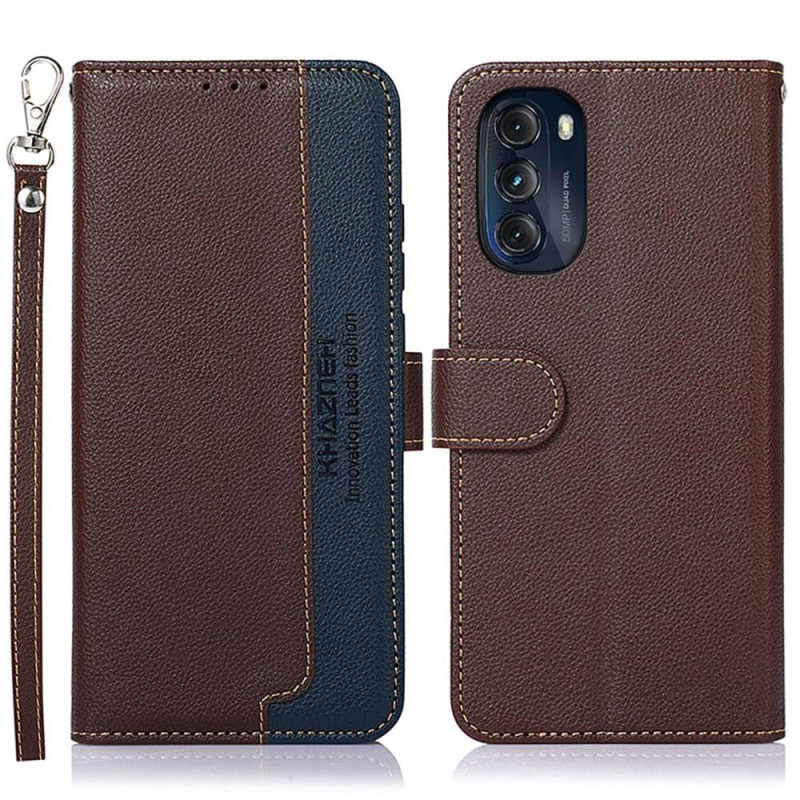 KHAZNEH Phone Cover for Motorola Moto G 5G 2022 - Brown/Blue