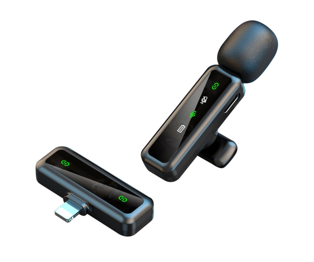 Trådlös Lavalier-mikrofon Brusreducerande 1 sändare + 1 mottagare - iP-kontakt