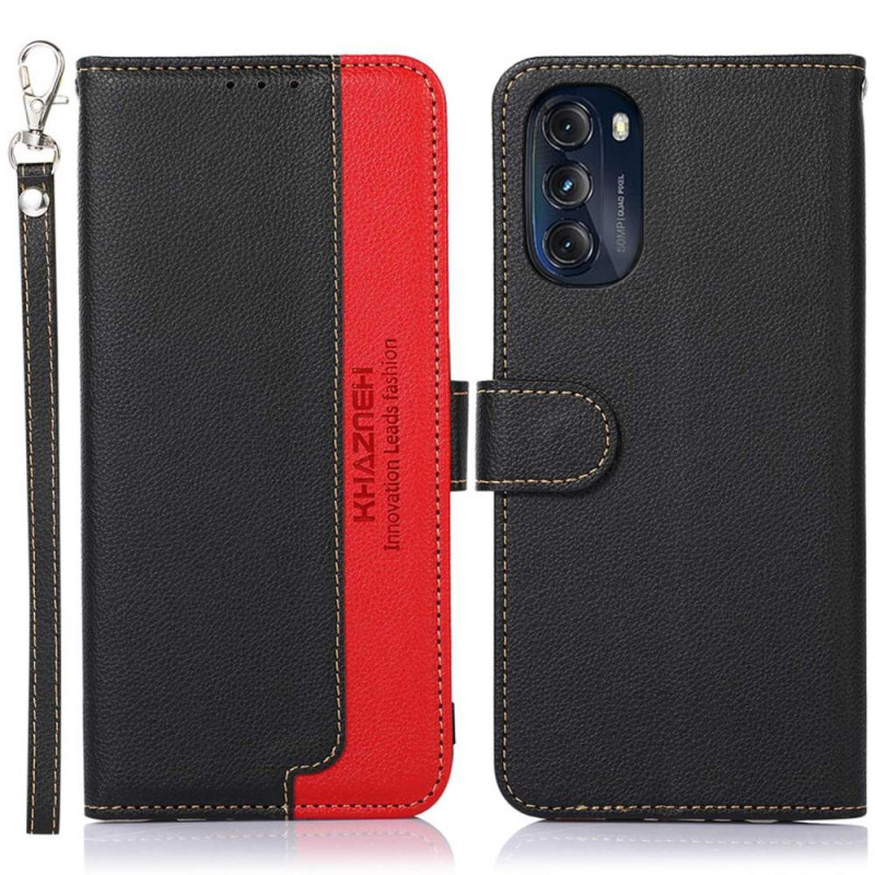 KHAZNEH Phone Cover for Motorola Moto G 5G 2022 - Black/Red