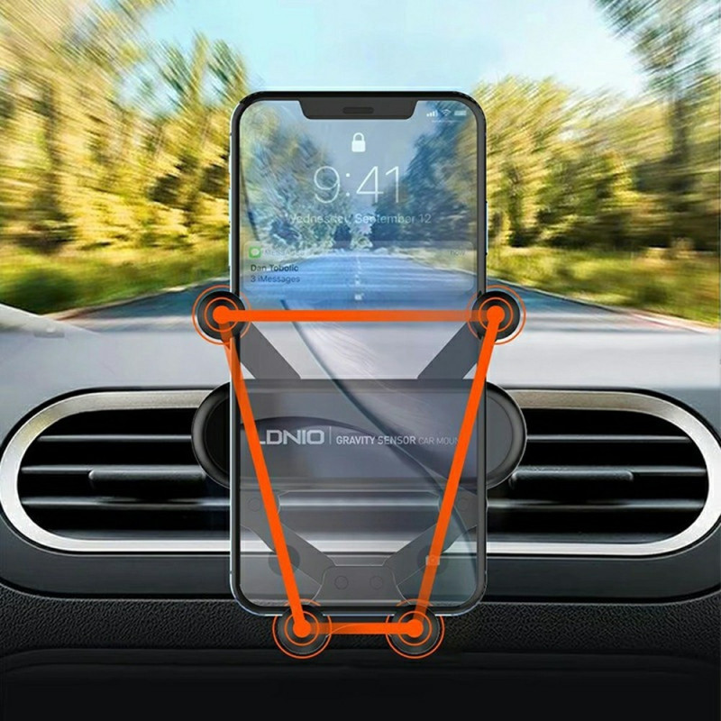 Mobilholder til bil – 4-punkts tyngdekraftfeste med 360° rotasjon (for lufteluke)