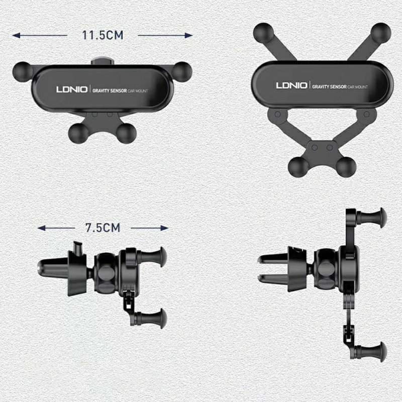 Car Phone Holder – 4-Point Gravity Mount with 360° Rotation (Air Vent)